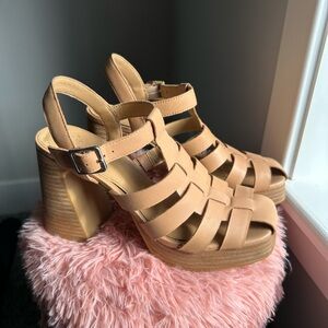 Crown Vintage Tan Platform Sandals